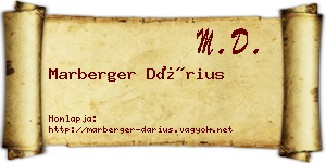Marberger Dárius névjegykártya